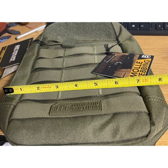 Highland Tactical Barrage MOLLE Shoulder Bag With Multiple Pockets Dark Green - Picture 3 of 12